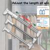 Heavy-Duty Punch-Free Stainless Steel Telescopic Rod Adjustable Anti-Slip Drying and Shower Curtain Bar, No-Drill Installation