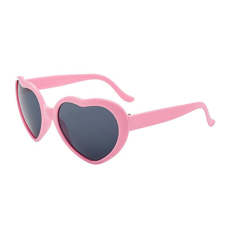 Peach heart Sunglasses love Sunglasses European and American trend frameless conjoined Sunglasses dazzling color glasses