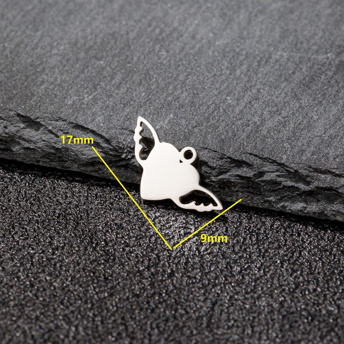 Stainless Steel Geometric Heart Gesture Pendant for DIY Necklace Jewelry