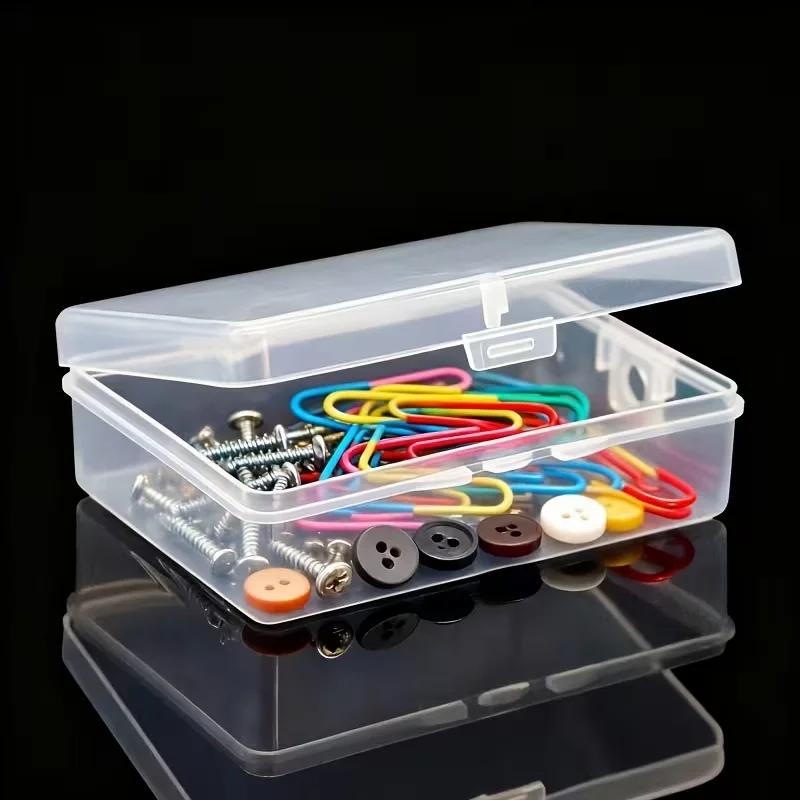 Mini Rectangle Clear Plastic Jewelry Storage Case - Mini Boxes for Earrings Rings Beads Small Items Packaging Container
