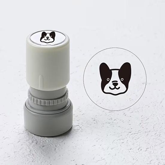 Cartoon Dog Self Inking Stamp Portable DIY Cards Envelopes Scrapbooking Pre-Inked Decorative Puppy Stamper Birthday