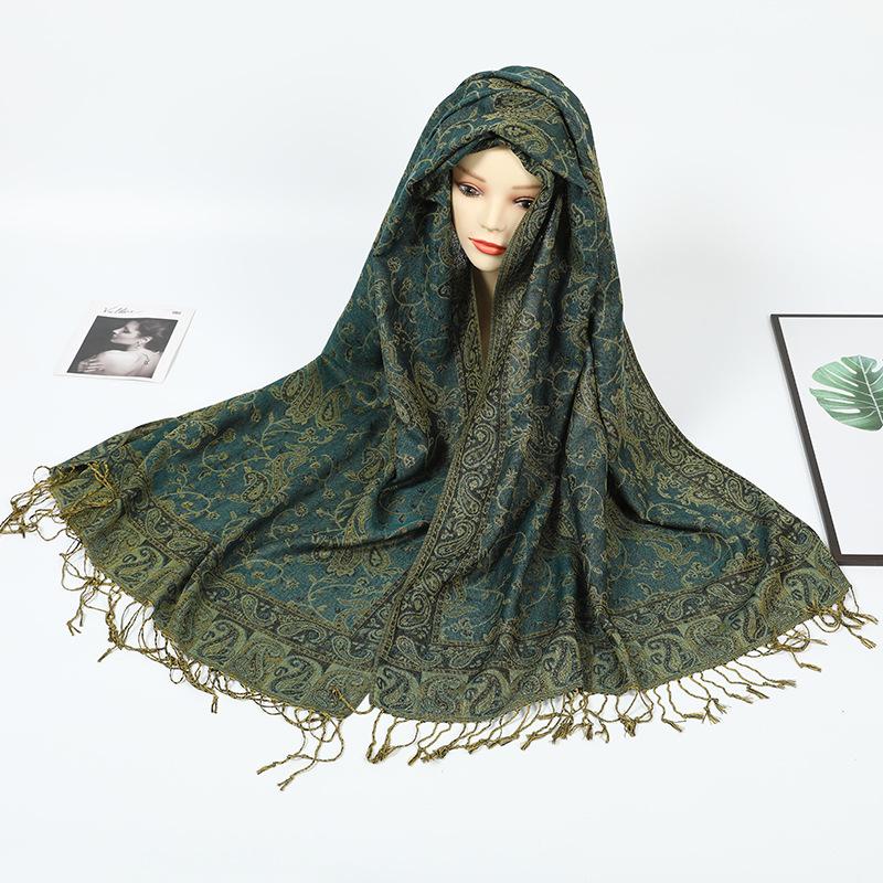 New women's jacquard long towel with shawl cashew nut summer sunscreen shawl scarf autumn and winter long towel