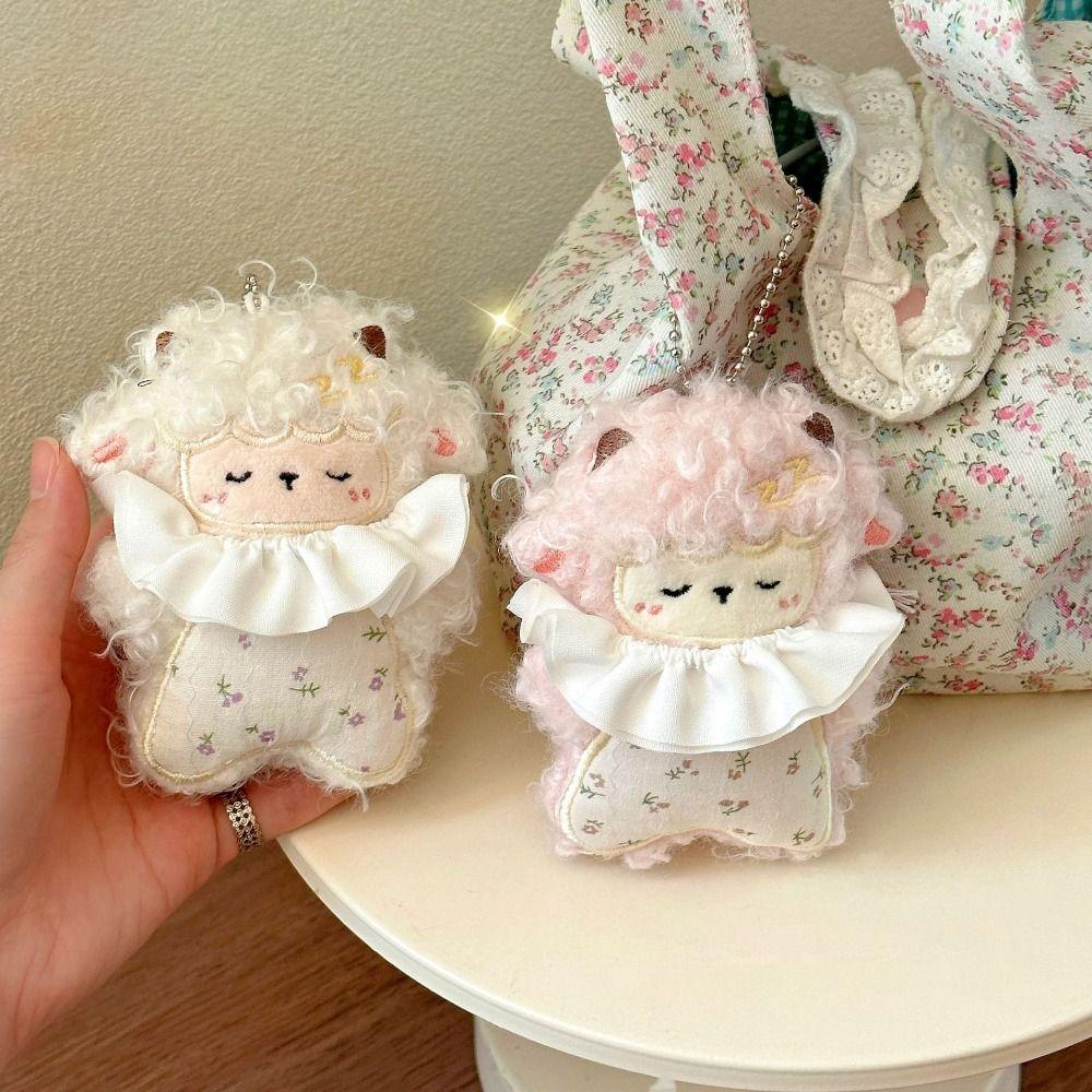 Creative Curly-haired Lamb Keychain Cute Purse Charm New Sheep Doll Pendant for Students Girls