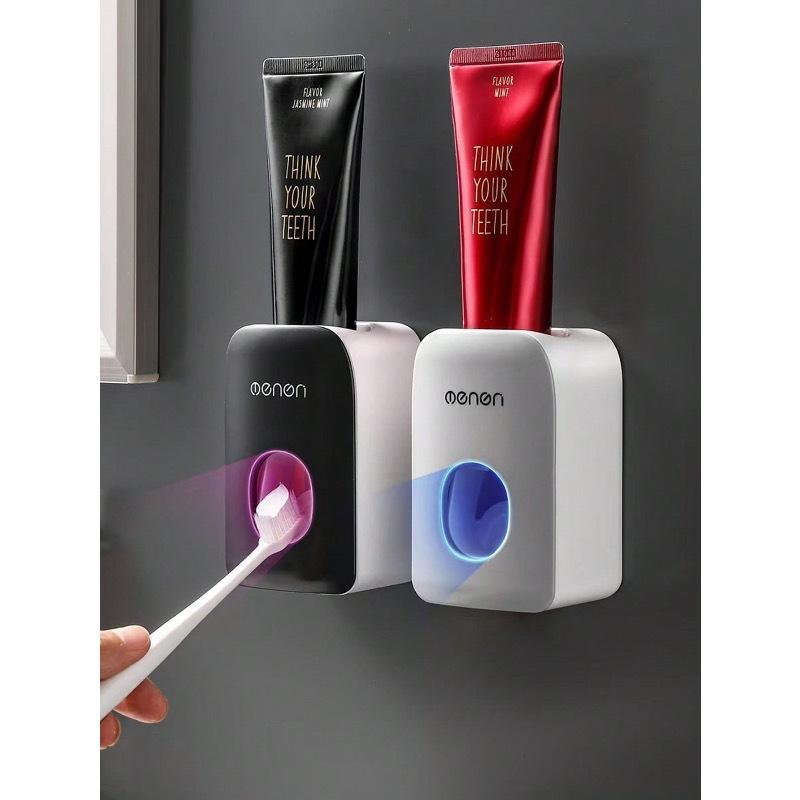 1 szt. Automatyczny dozownik do pasty do zębów, Montaż ścienny w łazience bez gwoździ, Przenośne akcesoria łazienkowe wyciskacz do pasty do zębów wystrój łazienki domowej