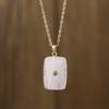 Luxury exquisite fashion natural stone geometric pendant necklace real gold electroplating chain collarbone chain couple gift jewelry manufacturer