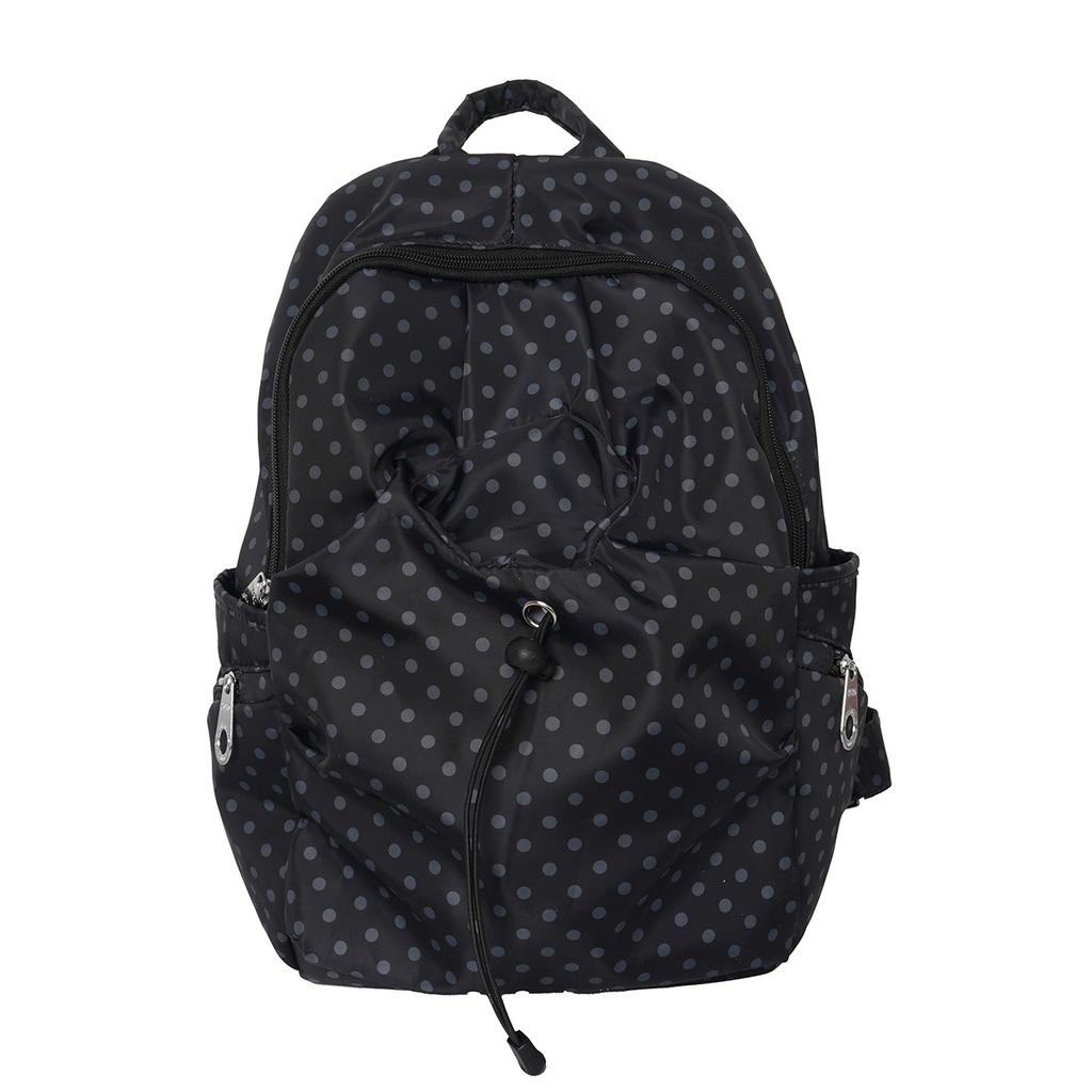 Schoolbag Korean Polka Dot Multi-pocket Backpack Light Commuter Travel Nylon Waterproof Backpack Student Class Leisure Schoolbag