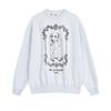 Korean Trendy OPEN*Y Dog Print Fleece Sweatshirt - Unisex, Casual & Cozy for Autumn/Winter