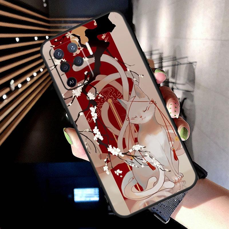 Kitsune Fox Japanese Art Case For Oppo A17 A57 A77 A76 A16 A96 A18 A60 A80 A40 A38 A58 A78 A98 A94 A74 A54 A15 A5 Pro
