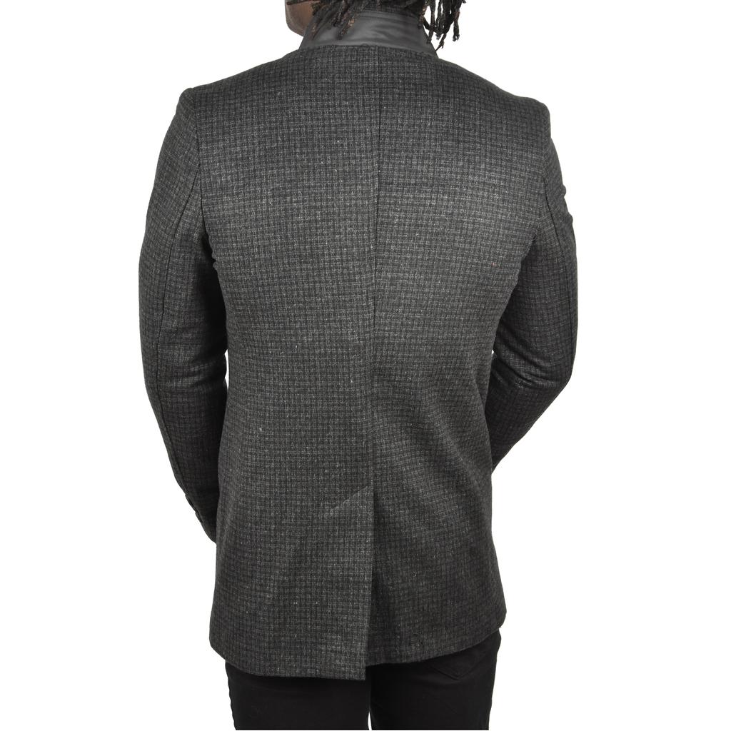 DeepSEA Pötikare Desenli Dik Yaka Dar Kesim Hakim Yaka Kaşe Kaban 2407003