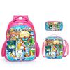 Super Zings Burden Reduction Lightweight School Bag + Meal Bag + Pencil Case Cartoon Printing Pattern - Three-Piece Straight Set