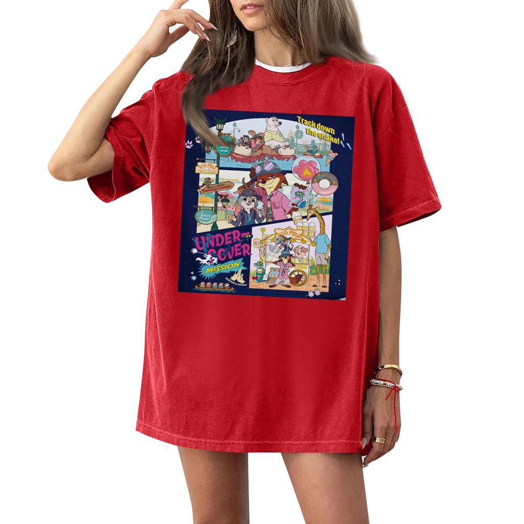 Women's Casual Fashion Round Neck Printed Short Sleeve T-Shirt Top