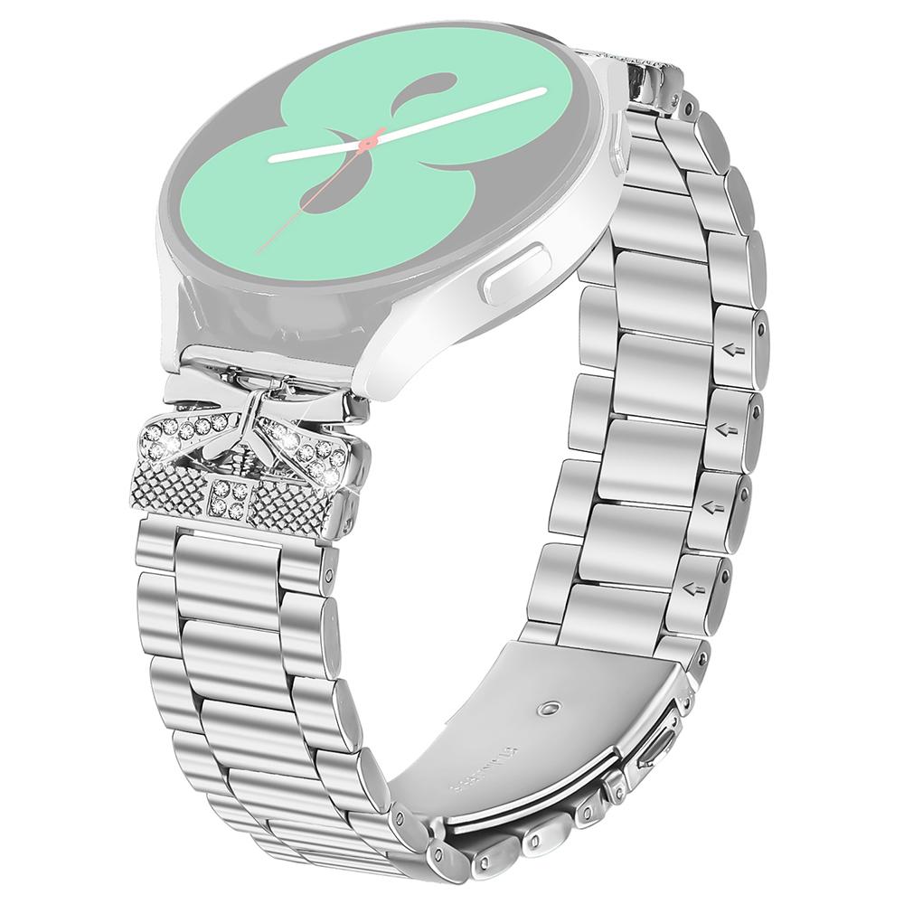 

For Garmin Forerunner 645/645 Music Replacement Strap Butterfly Rhinestones Decor Silver Stainless Steel Watch Band A