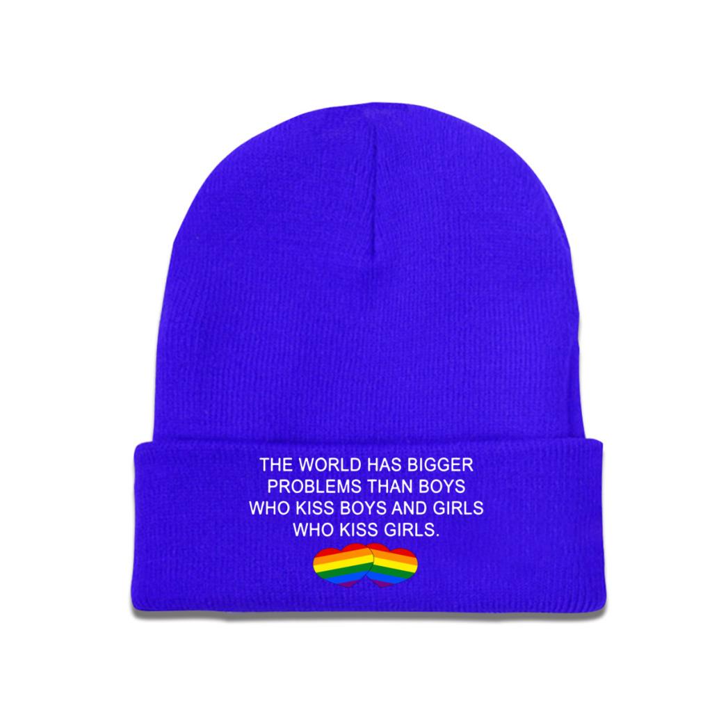Lgbt the World Has Bigger Problems Rainbow Heart_52519891 Strickmützen für Damen Unisex Skullies Beanies Wintermütze Hip Hop Caps