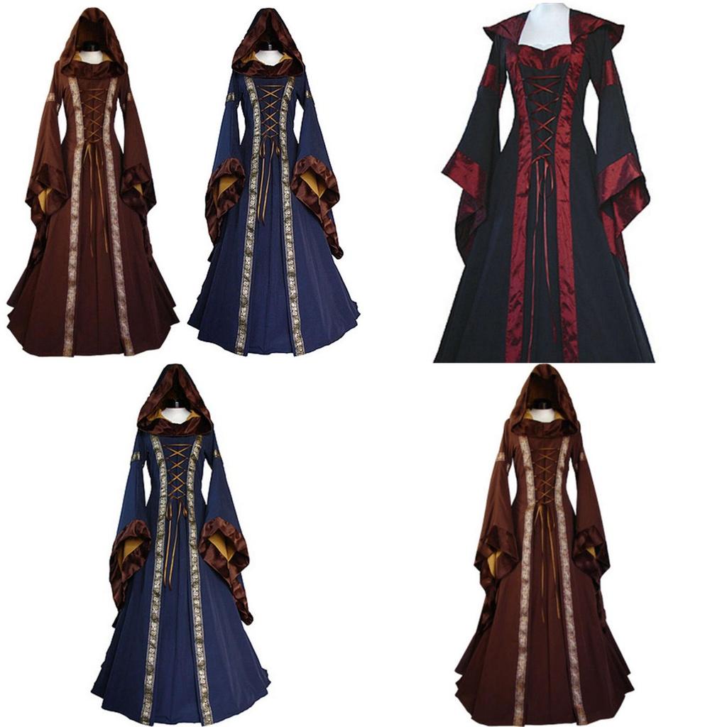 Elegant Vintage Masquerade Party Dress Women's Gothic Medieval Costume