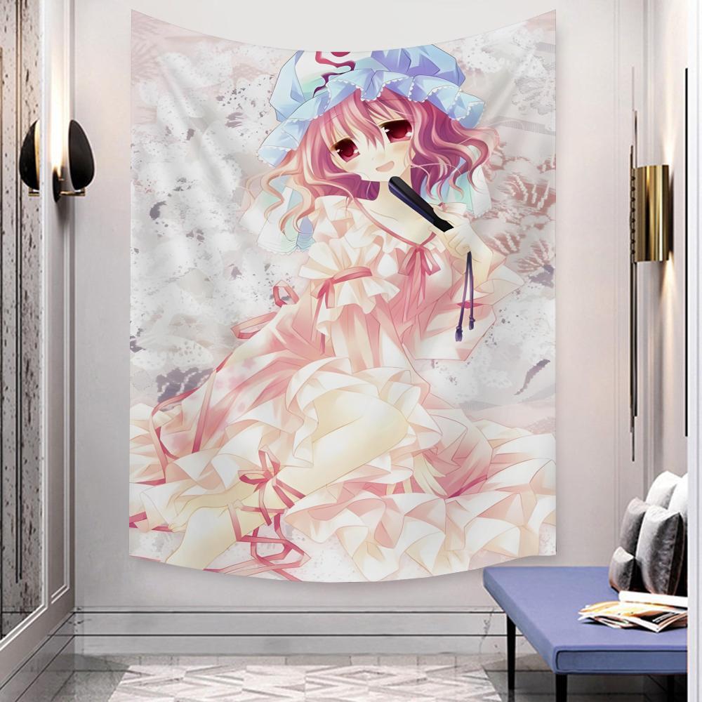 Game Anime The TTouhou Project Tapestry Microfiber Wall Hanging For Bedroom Living Room Decor Outdoor Festival Bar Background