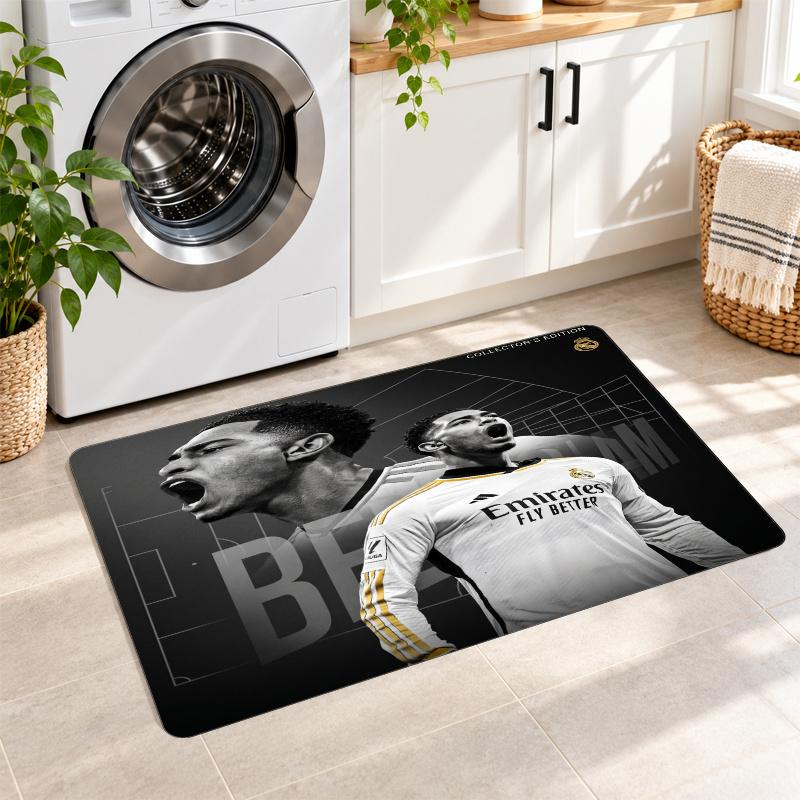 Flannel Kitchen Mat Jude Bellingham Soft Area Rug Non Slip Floor Carpet Home Decoration