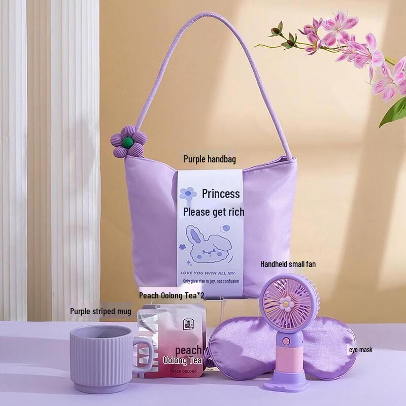 HANDUNYOU Light Luxury Purple Handbag Gift Set