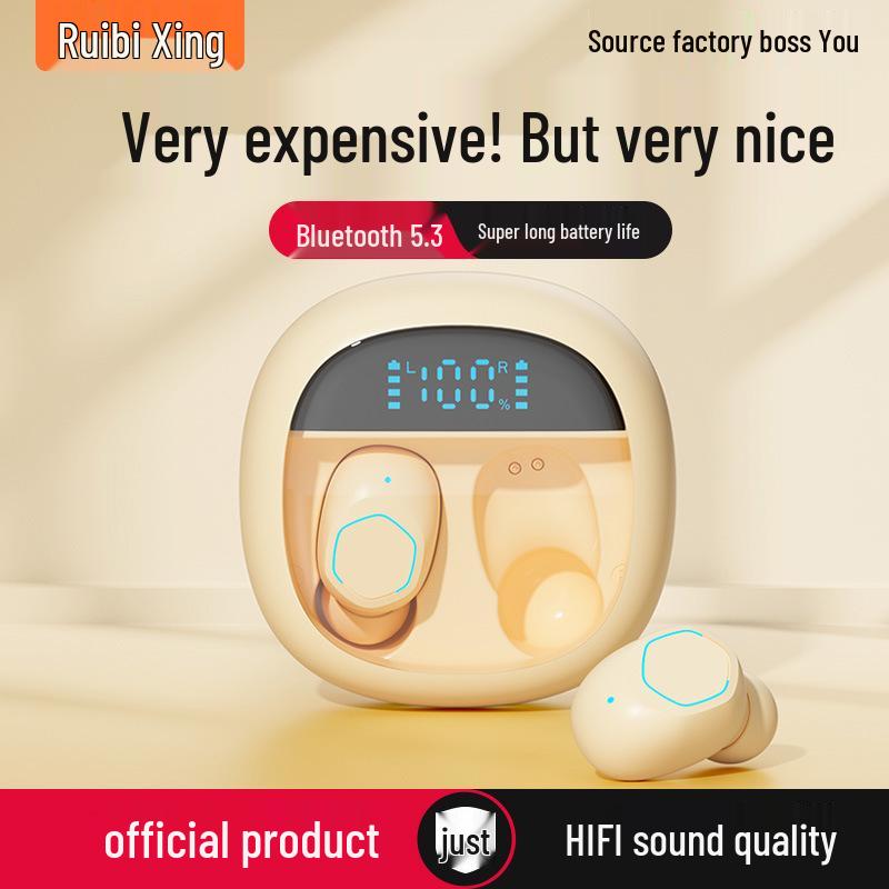 TWS5.3 Wireless Bluetooth Earphones M41 with Transparent Cover, LED Display, Noise Cancelling, Mini and Waterproof.