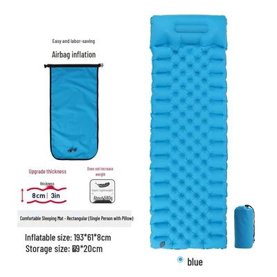 Outdoor Camping Inflatable Sleeping Pad with Pillow