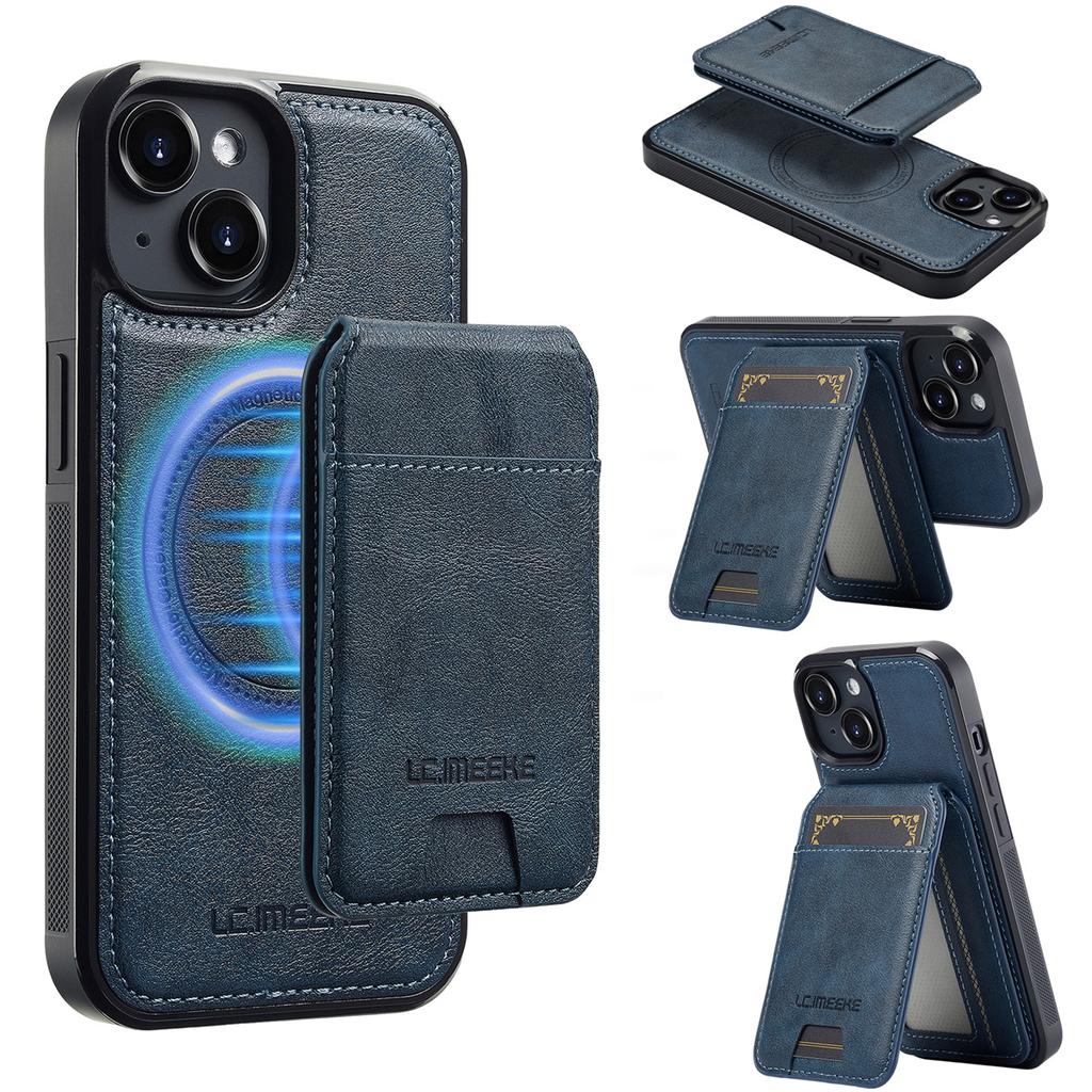 LC.IMEEKE L3 For iPhone 13 Mini Magnetic Case Detachable Card Holder Leather TPU Mobile Cover