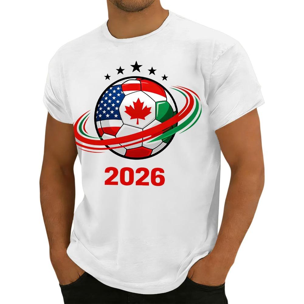 2026 North America Soccer T-Shirt Soccer Fan T-Shirt Men s Top M