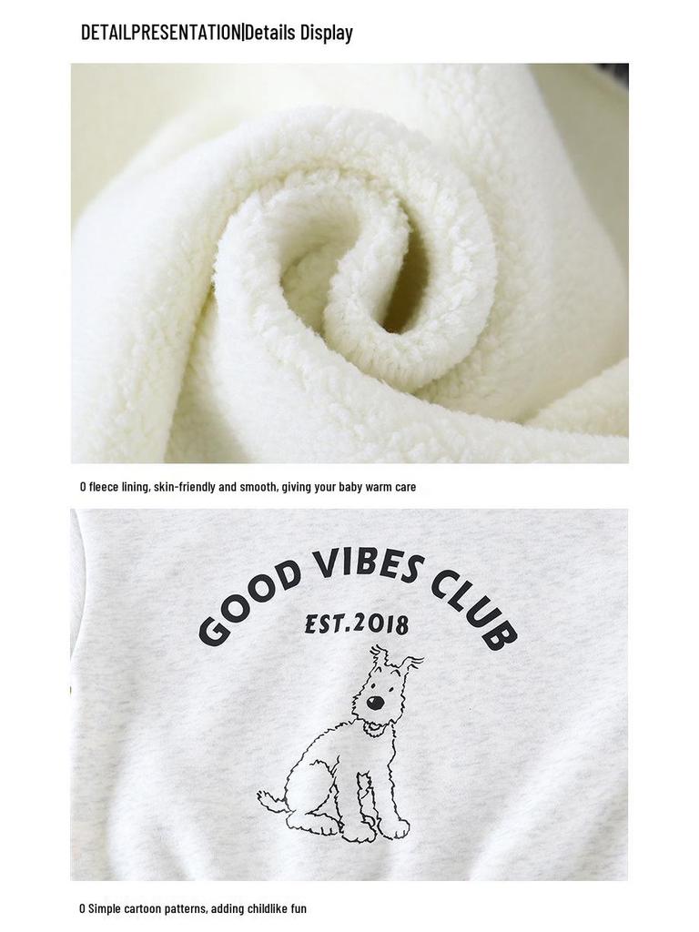 Winter Baby Cartoon Velvet Hoodie: Cozy, Trendy, Warm.