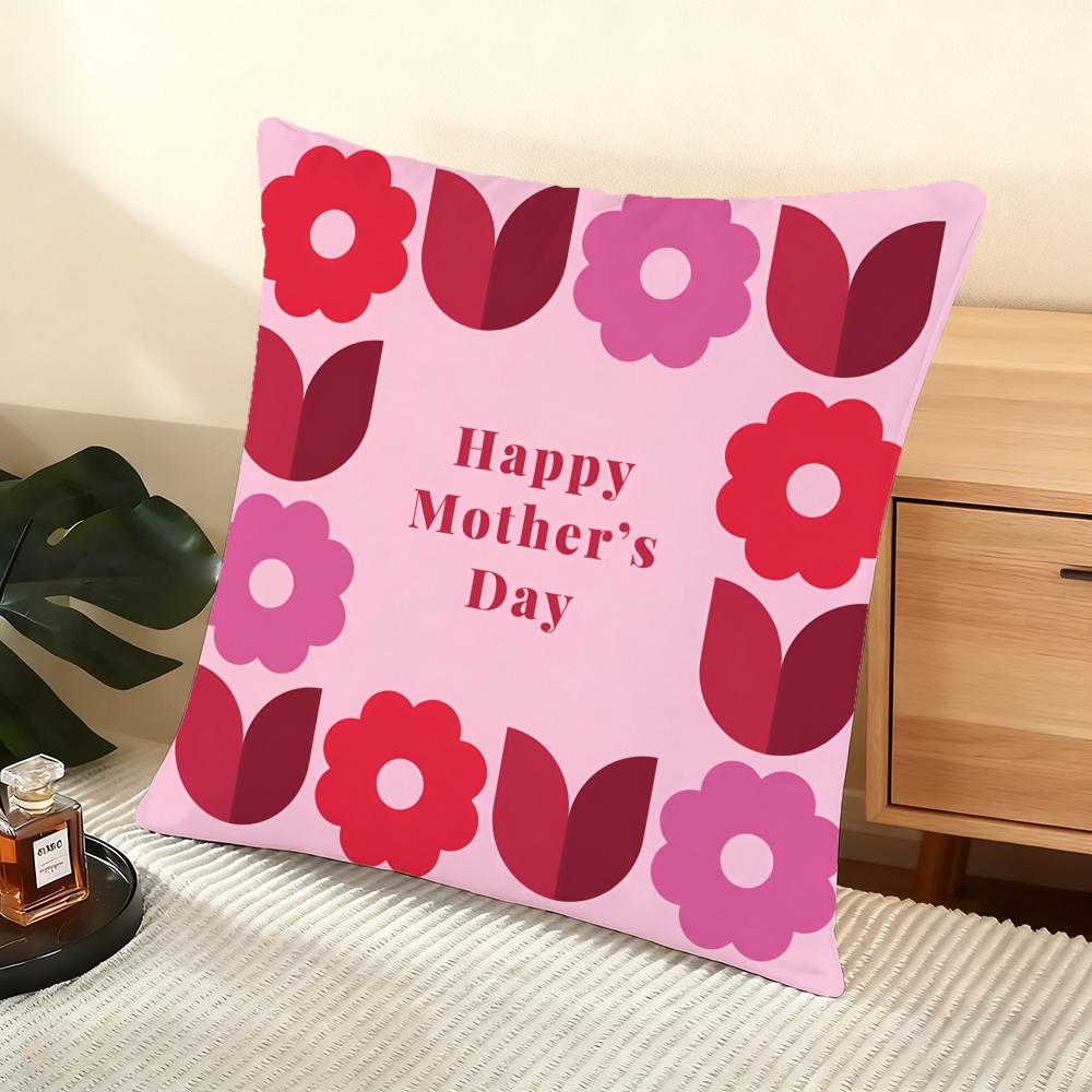 Mother'S Day Cushion Cover Soft Short Plush Pillow Cover Smooth Cozy Texture Aesthetic Cushion Case Home Decor