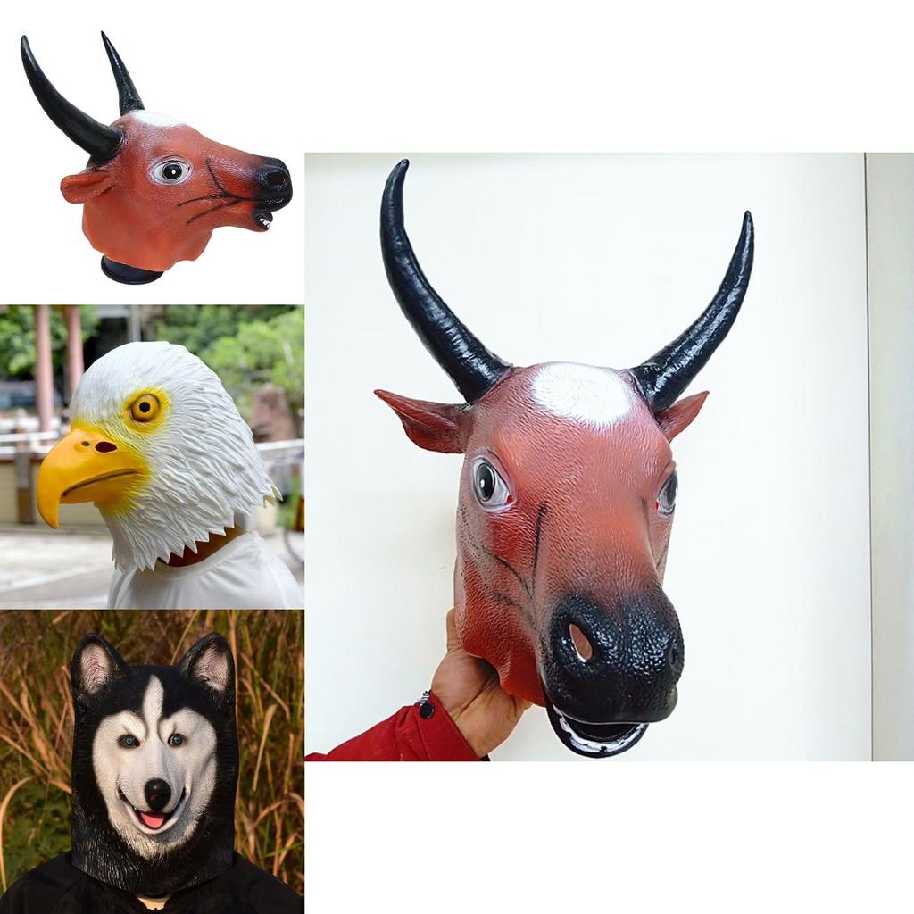 Rolig djurhuvudbonad för Halloween Cosplay Latexmaterial Olika designer Perfekt för utklädning Roliga rekvisita Karaktärer)