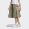 Adidas Neo August Skirt Striped Pocket Splicing Tennis Sports Long Skirt Women Skirts Green H18602