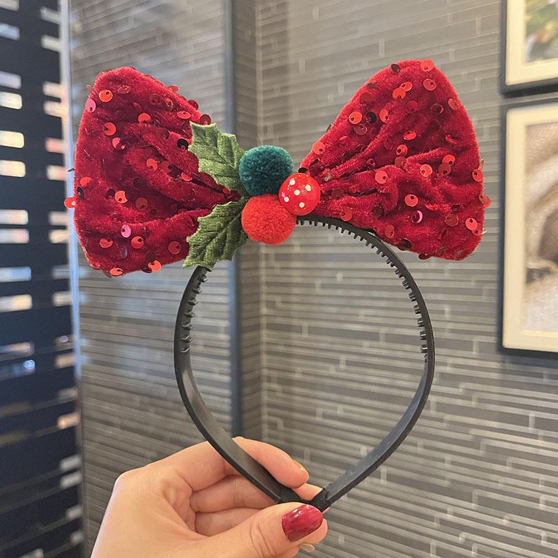 Pailletten Schleife Weihnachts-Stirnband - Feiertags-Haarschmuck für Kinder