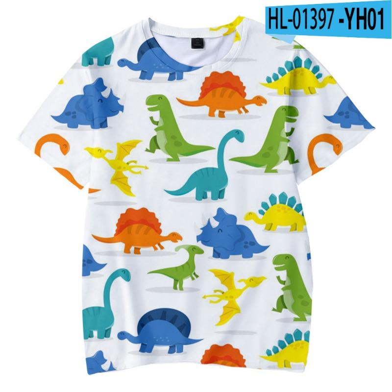 Cartoon Dinosaur Peripheral 3D Printed Adult Loose Short Sleeved T-Shirts Men’s