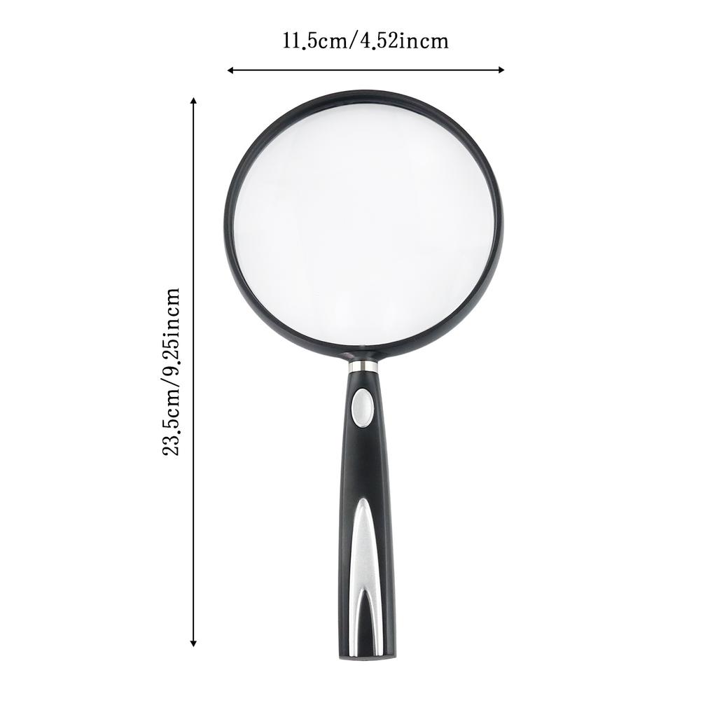 Handheld Magnifying Glass, Large Mirror, 4X High-Definition, Reading Newspapers for The Elderly, Acrylic Lens