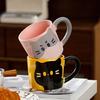 Japanese Cartoon Cat Coffee Cup Cat Pattern Cute Breakfast Cup Creative Coffee Mug Milk Cup Gift Ceramic Mug Kitchen Supplies