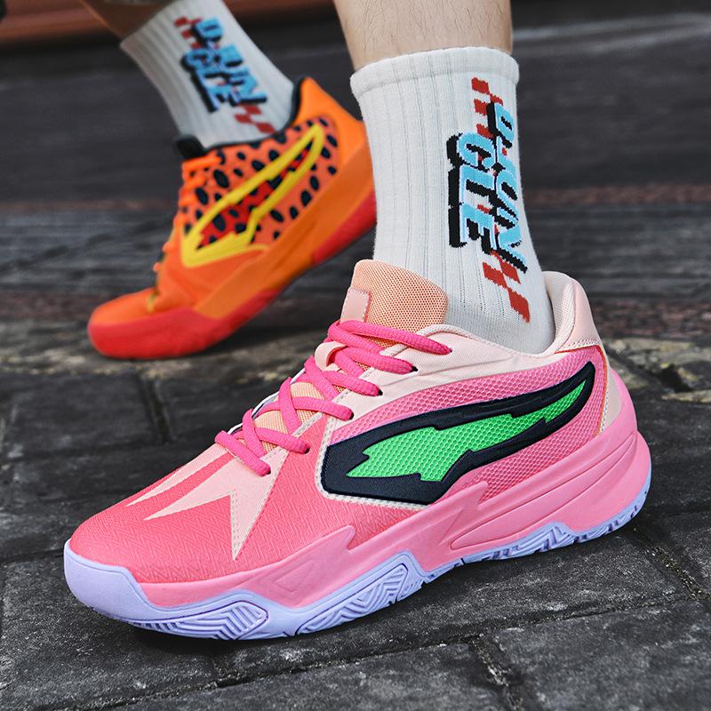 Mandarin duck basketball shoes male teenager middle school student high-top cement floor actual combat training sports shoes casual shoes