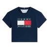 Tommy Hilfiger Girls Heritage Logo Relaxed Fit Crop Top