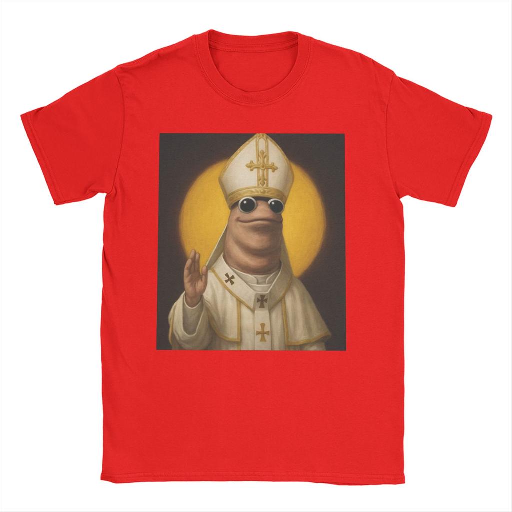 Marcus The Worm Meme TShirts for Men Women Jesus Christ God Holy Novelty Pure Cotton Tees Short Sleeve T Shirt Adult Clothes