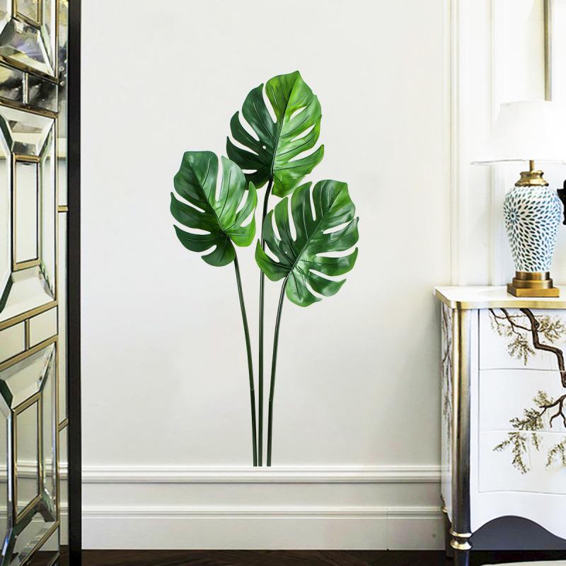 Removable Artificial Green Plant Wall Sticker for Bedroom and Living Room Home Decor Background Self Adhesive Peel and Stick