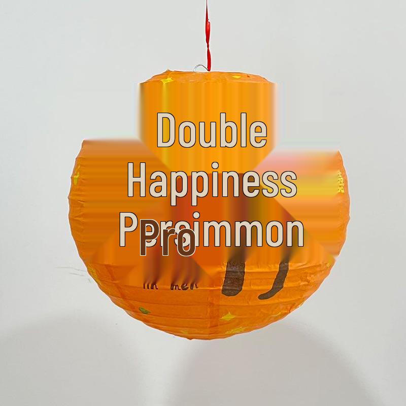 Ancient-Style Wedding Lantern with Fu Character: Tea Ceremony & Waterfall Scene Decoration
