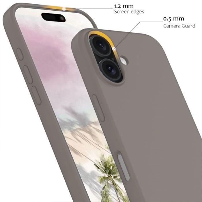 Coque de protection - booling - iphone 16 plus - silicone liquide - slim - anti-rayures