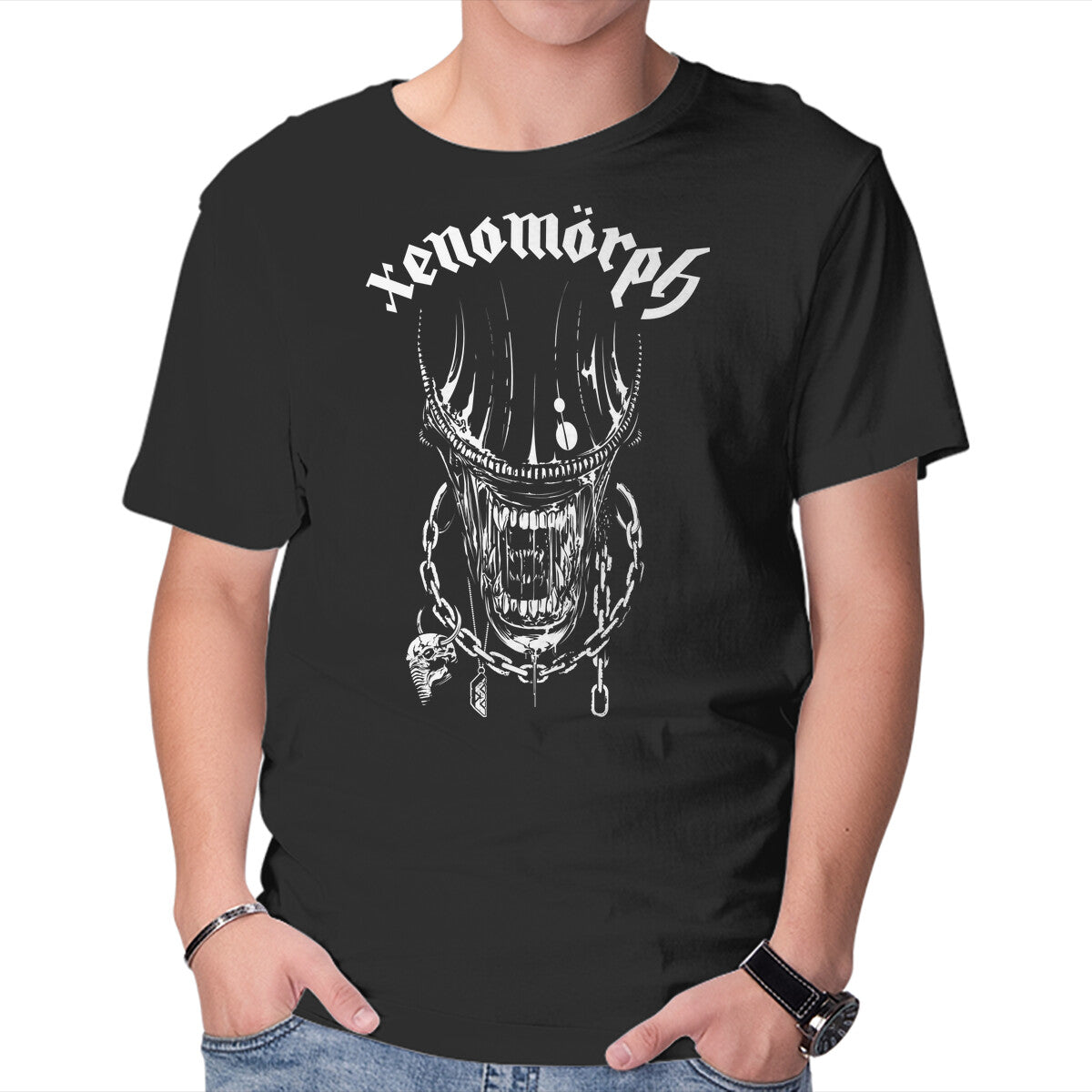 Unisex Crew Neck T-Shirt Xenomorph Graphic Short Sleeve Casual Tee XXL