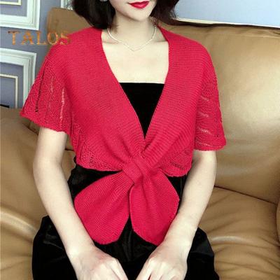 Sciarpa da Donna Lavorazione a Maglia Buché Morbida Calda Sciarpa Monocolore con Laccetti Leggera Coprispalle Accessori per Costumi