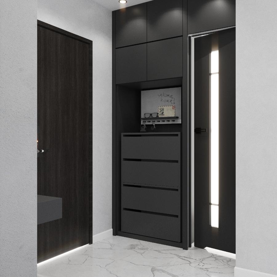 HIT Shoe Cabinet Matte Gray 100 CM