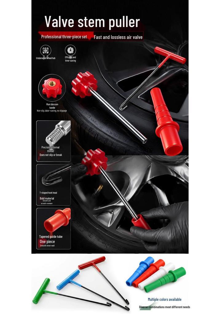 Universal Tire Valve Repair & Installation Tool Set with Quick Puller