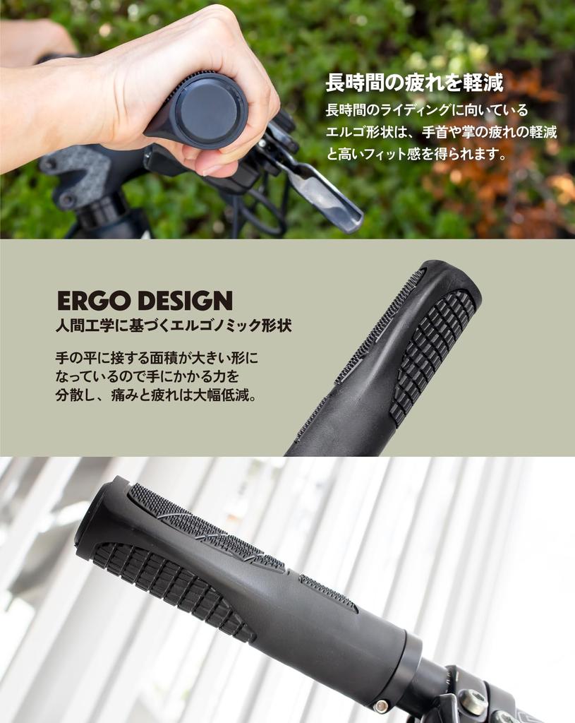 GORIX Bicycle Ergonomic Customizable Grip Replacement for Cross Mini and Electric Bicycles Grips, Non-sticky Shock-Absorbing, Bikes, MTB, Velo, (GWR