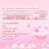 MOG Keycaps 138 Keys Cute Keycaps Cat PBT Pink Keys Gift for Alice New Square Thermal Sublimation Mechanical Keyboard 6.25U