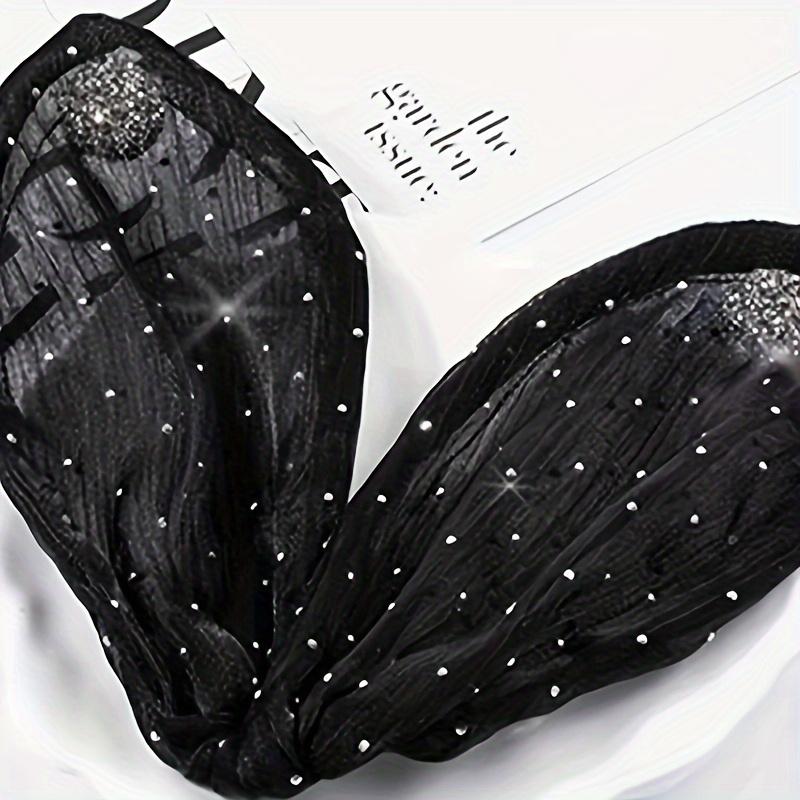 Elegant Black Fabric Hair Clip - 1pc, Sparkling Rhinestone Accents, Versatile Twist & Bun Maker for Women