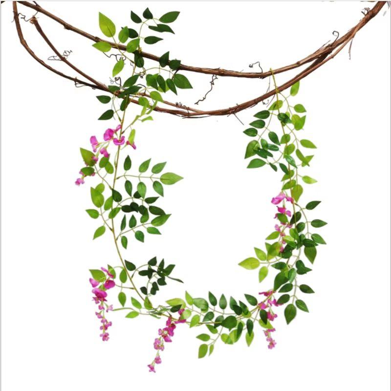 2 Meters Hydrangea Leaf Vine Wedding Decorative Plants Wall Arrangement Home Bathroom Decoration Accessories Artificial Flowers