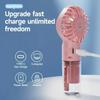 USB Rechargeable Handheld Spray Fan 2 In 1 Design Cooling Water Fan  Travel Camping