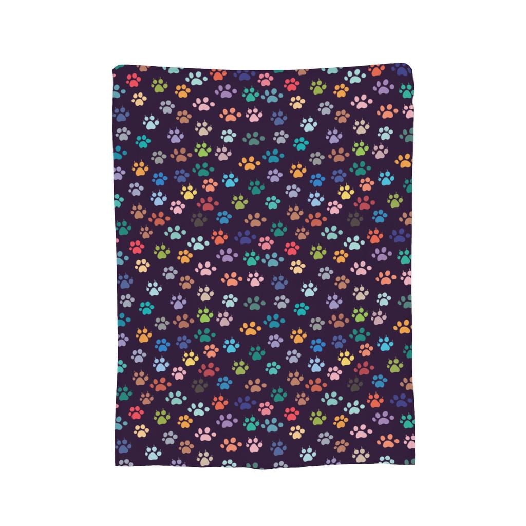 Dog Paw Cartoon Pet Blankets Coral Fleece Plush Decoration Ultra-Soft Throw Blankets for Bedding Travel Bedspread