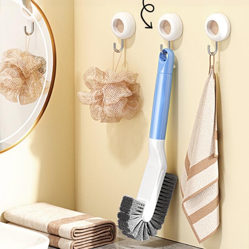 Long-handled household soft-bristled brush without dead corners; double-head multi-functional cleaning brush